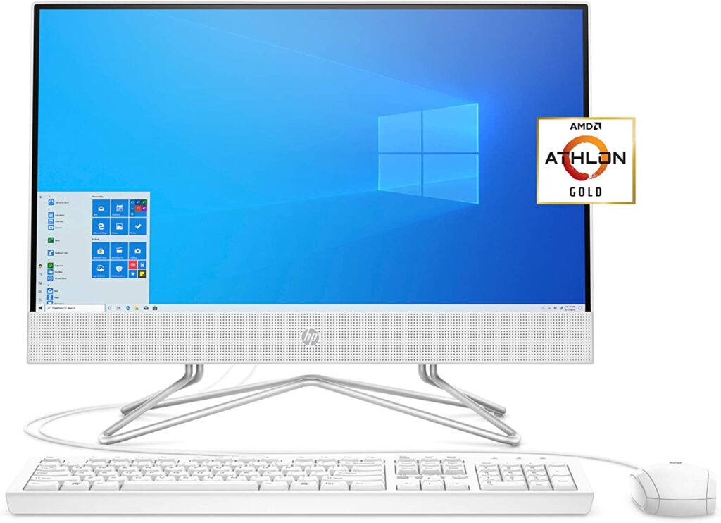 HP 22-df0022 All-in-One PC with 21.5″ FHD Screen, AMD Athlon Gold 3150U