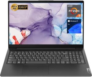 Lenovo V15 Laptop, 15.6 FHD Display, AMD Ryzen 5 5500U