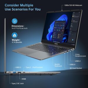 ACEMAGIC Laptop with Backlit Keyboard | Gaming Laptop with AMD Ryzen 7 5700U Connectivity