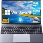 Anpcower 2024 Newest 16'' Laptop Windows 11, 16GB RAM 512GB SSD, Intel N5095