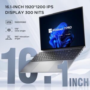 OTVOC Laptop 16 inch Windows 11 Pro, VocBook 16, Intel 12th Gen N95 16GB DDR5 RAM